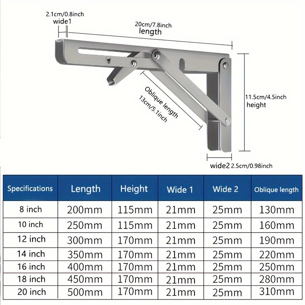 Heavy Duty Folding Shelf Brackets  Wall Mounted For Bench Table With Screws