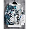 Boy's fishing and fishing net creative fashion top casual long sleeved hooded sweatshirt suitable