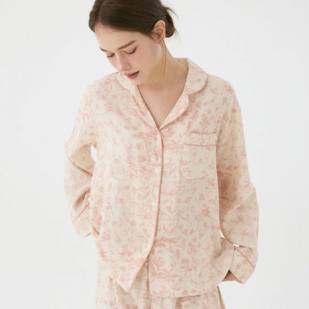 Lunaluz Women S Cotton Long Sleeve Collar Neck Two Piece pajamaS 2c 