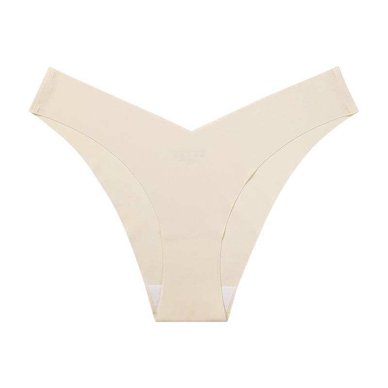 Plus Size Ice Silk Seamless Maternity V-Neck Low Waist One-Piece Sport Breathable Brazilian Panties