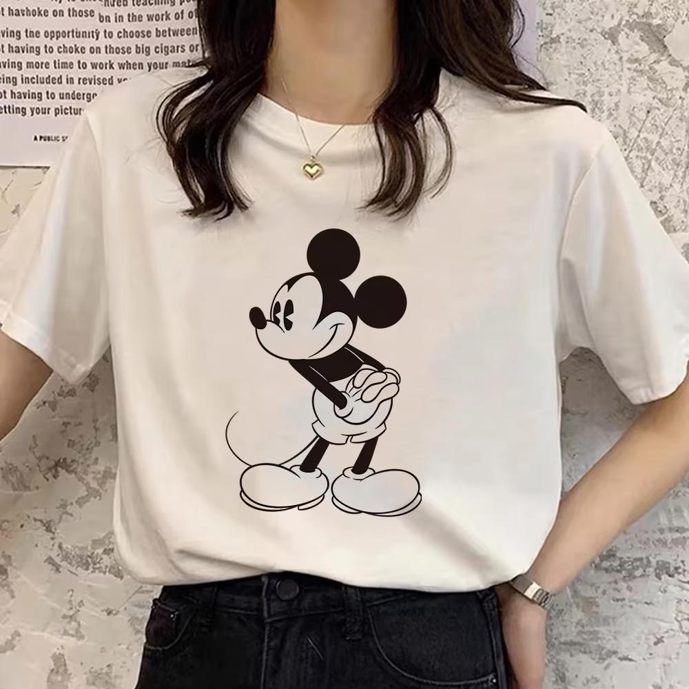 Retro Cartoon Womens Tshirt Mickey Mouse Harajuku Cotton Tshirt Fashion Womens Shirt Summer Top Short Sleeve Shirt