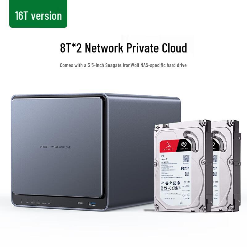 

UGREEN Private Cloud DX4600 16TB 4-Bay NAS with 2x8TB HDDs