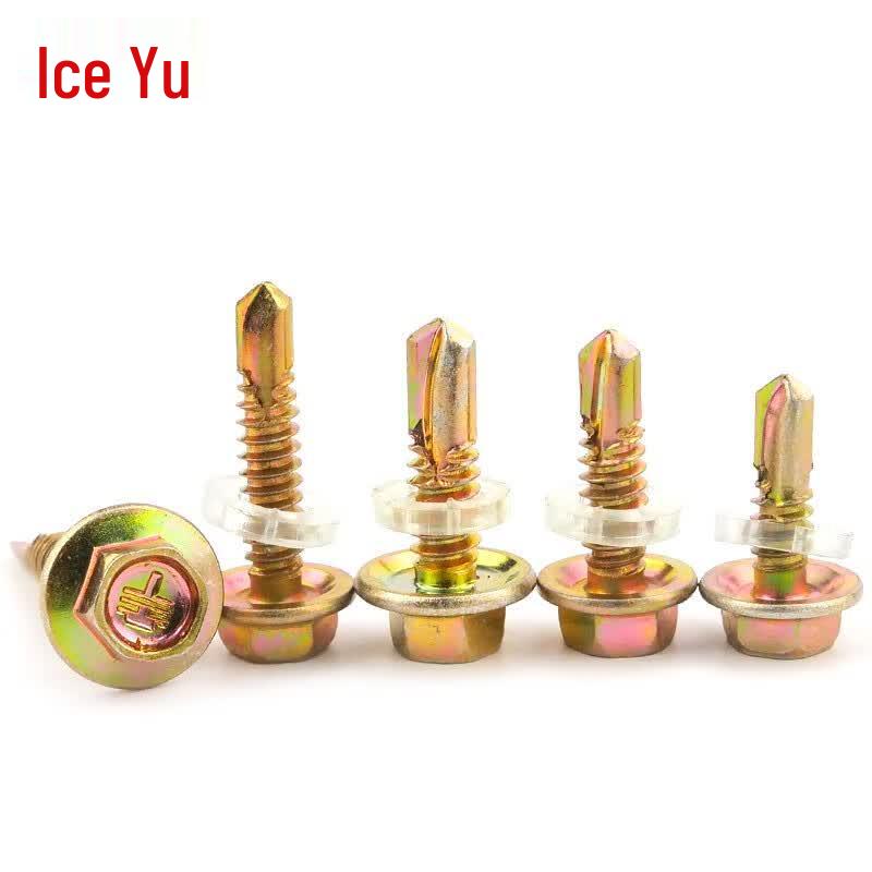 Bing Yu 12# Color Zinc External Hex Flange Screws