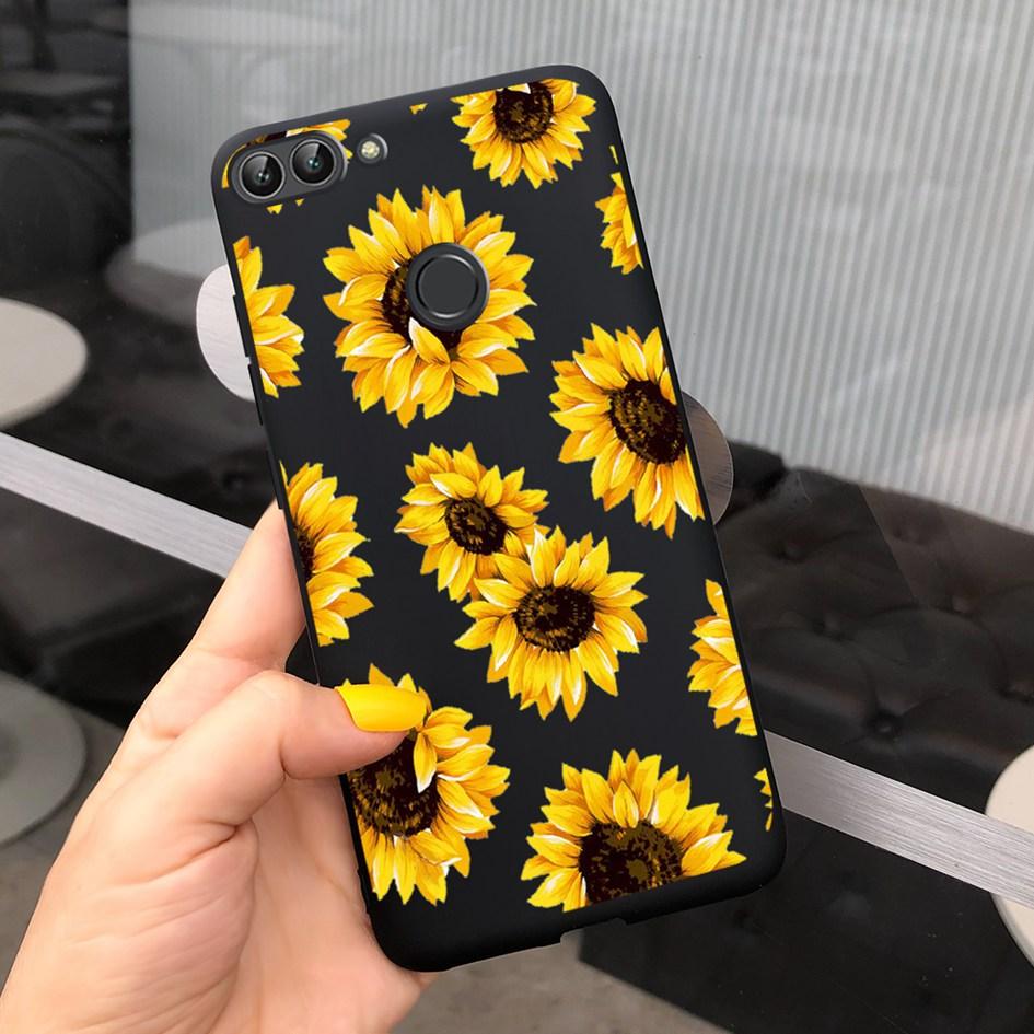 For Huawei P Smart Case For Huawei P Smart 2018 Daisy Flower Phone Case FIG-LX1 Soft Tpu Silicone Back Cover On PSmart 5.65" Bag