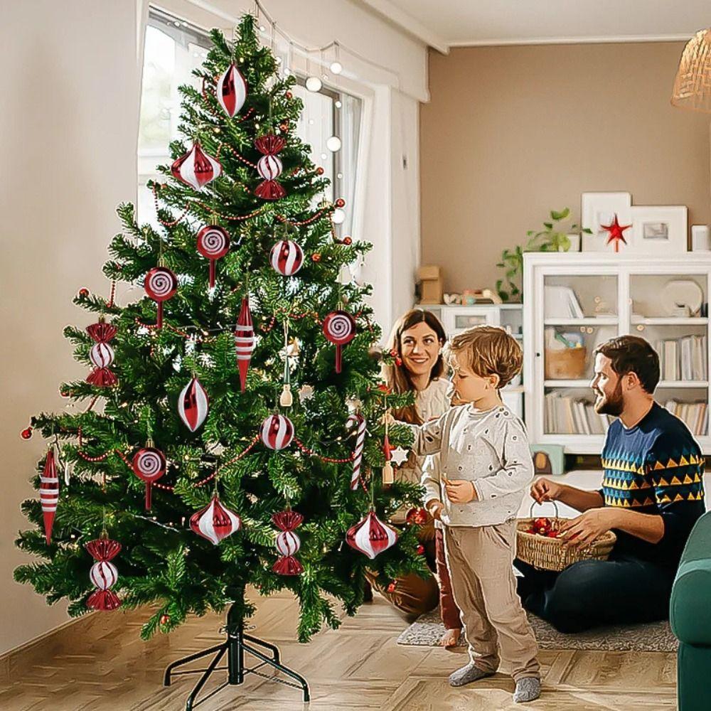 14pcs/set Candy Cane Xmas Tree Hanging Pendants Red Christmas Tree Hanging Ornaments  Natal Gift