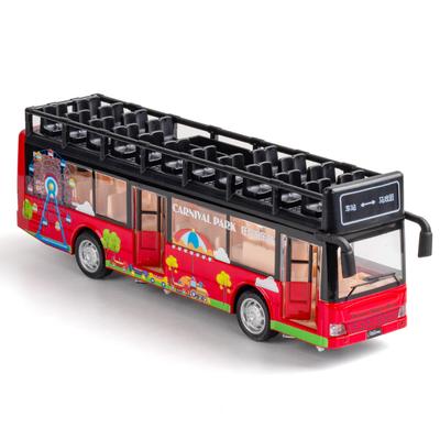 Venkovní vyhlídkový autobus v měřítku 1/50 Model autíčka, stahovací autíčko se zvukem a světlem pro děti Batole Kluci Dívčí kolekce