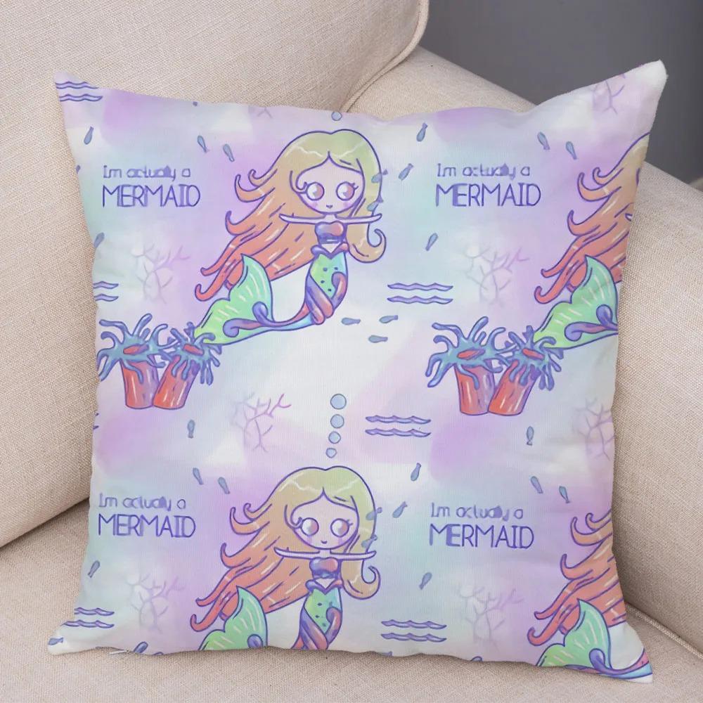 Taie d'Oreiller Décorative En Forme De Sirène Mignonne, Ornements De Bureau, De Salon, De Maison