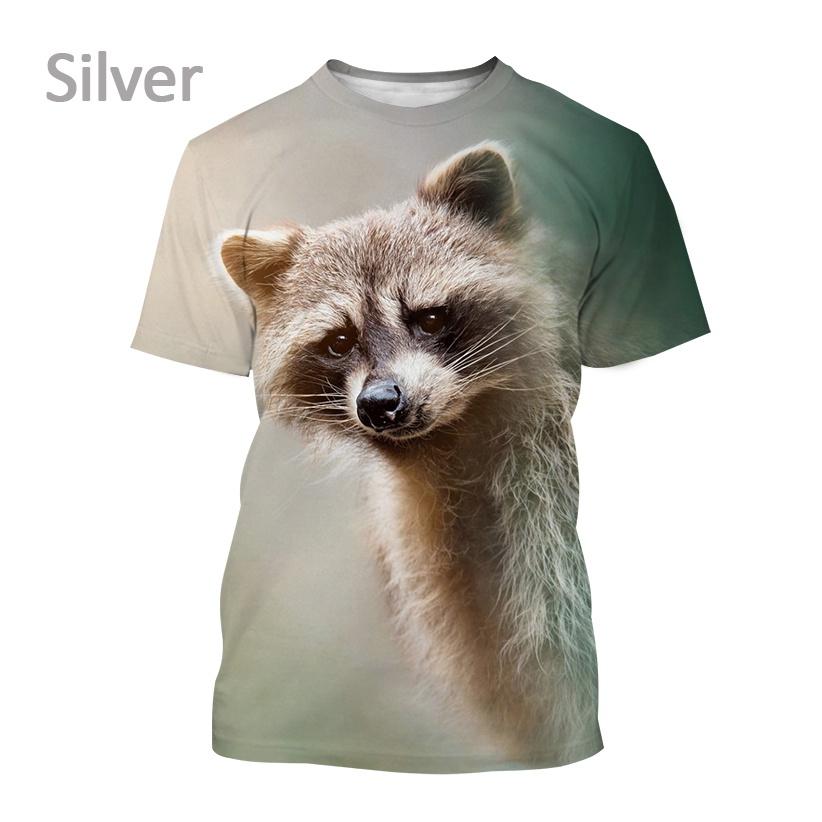 Newest Raccoon 3D T-shirt Fashion Funny Animal Printing Casual T-shirt Unisex Round Neck Hip-hop Harajuku T-shirt