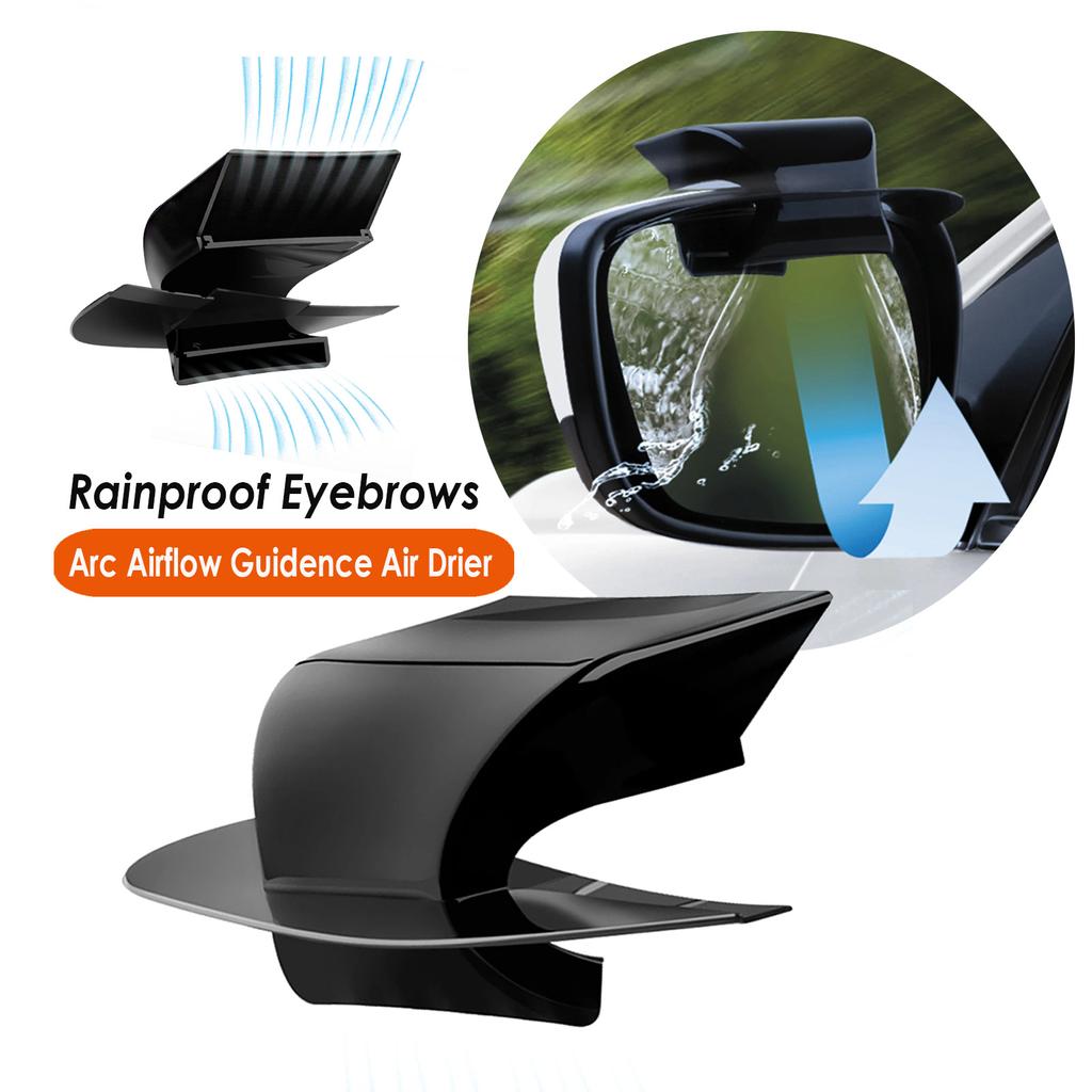 2 Pieces Wind Guidance Rear View Mirror Air Drier Rain-Proof Eyebrows Car Shading Rain Cover Rain Protector Universal