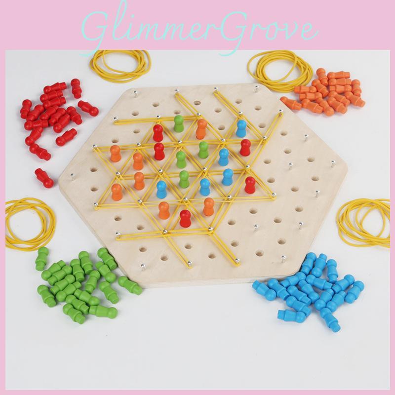 Wooden Geometric Chain Puzzle Game For Family Brain Teasers And Skills Development