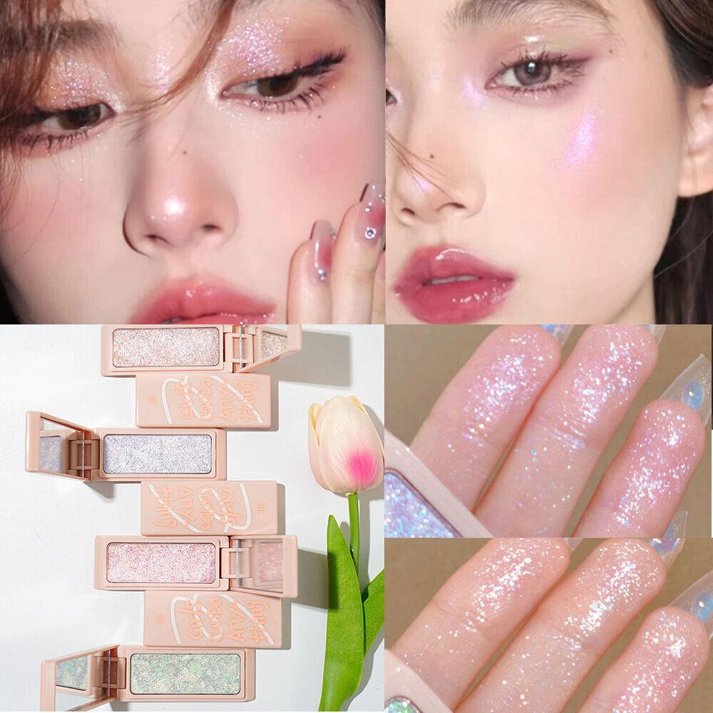 Mashed Potato Highlighter Glitter Palette Lying Silkworm Pearly Face Contour