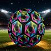 1pc Geometric Rainbow Hexagon Size 5 Soccer Ball Professional Match Training Football Indoor &Outdoor Sports Ball Lightweight Durable C6592