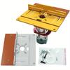 Aluminum Alloy Router Table Insert Plate Set, Woodworking Benches Router Flip Plate with Miter Gauge Guide Woodwork Router Table