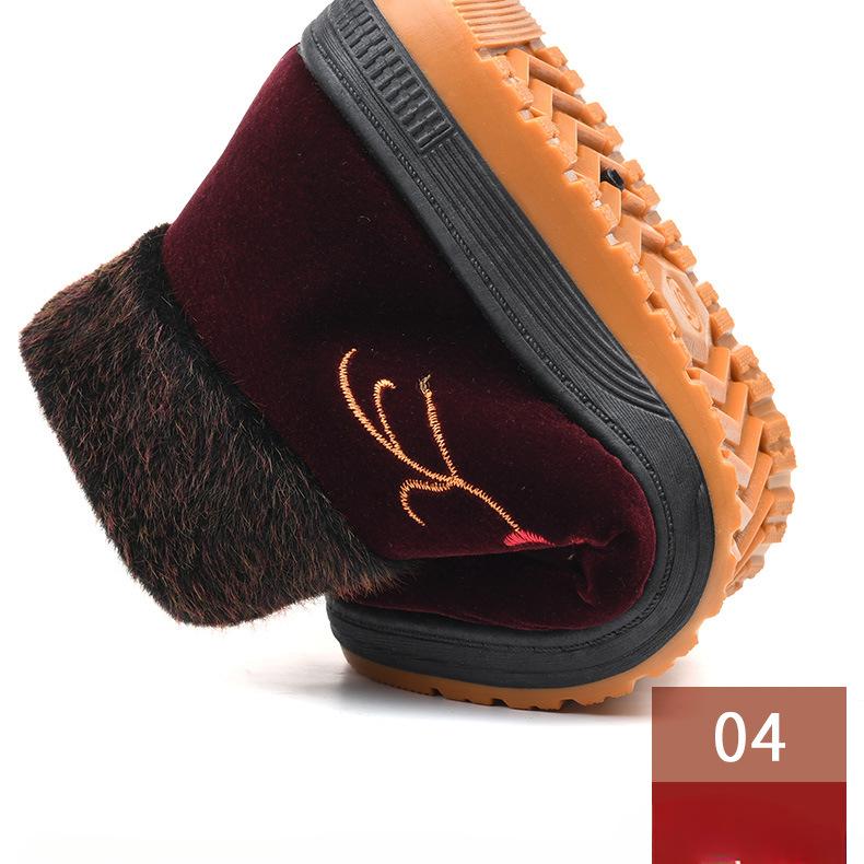 Women's Shoes Winter Elderly Cotton Shoes Women's Velvet Warm The Elderly Soft-soled Grandmother Cotton Boots