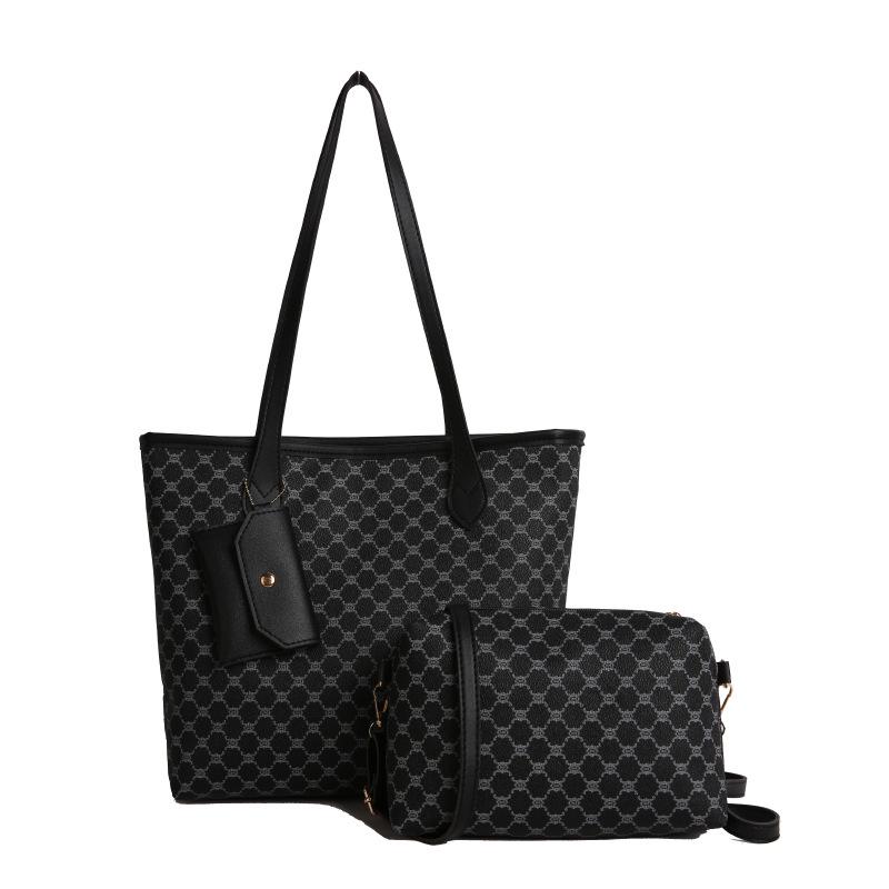 

Женский набор дорожных сумок большой вместимости: Модная ретро сумка-тоут под мышкой для осени и зимы чёрный