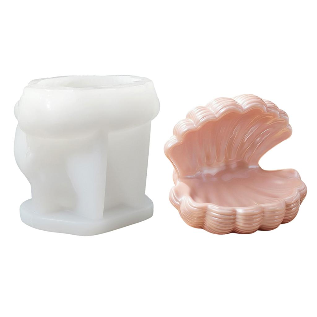 Shell Shape Plate Silicone Mold Resin Tray Mould For Resin Casting Making Candle Stand Jewelry Tray Home Decoration
