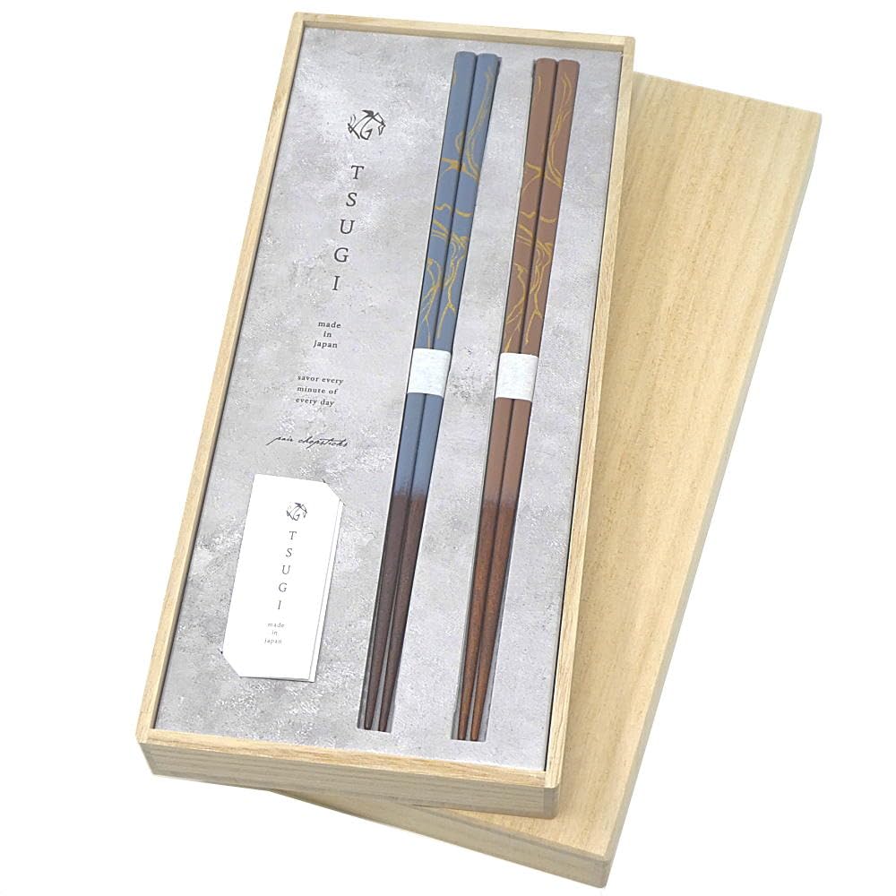 

to Gift Wakasa Lacquer Made in Dishwasher TSUGI Elegant and Precious Gift Chopsticks in Paulownia Box [Ready Gift, Pre-Wrapped] Couple s Chopsticks,