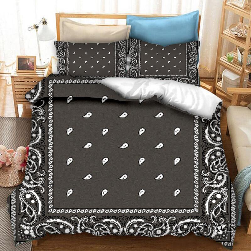 Luxury 3D Paisley Print Bandana Duvet Cover Queen And King Size Kids Bedding Sets Home Living 3 Piece Set With 2 Pillowcases