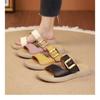 Internet celebrity popular fashion large size soft-soled slippers women summer wear 4142 new casual versatile Roman beach shoes women