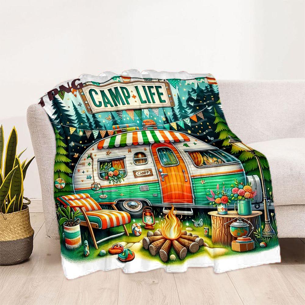 Lagerfeuernacht Abenteuerdecken sind für Wohnzimmer geeignet und somit eine ideale Wahl für Reisen im Freien und als Geschenke.