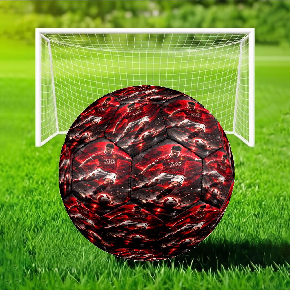 Man United Soccer Action Soccer Ball Size 5 Soccer Ball, Machine-stitched, Soft and Comfortable, Suitable for Training and Matches Fan Gift