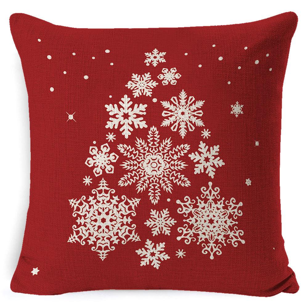 Furniture New Linen Pillow Christmas Pillowcase Sofa Cushion Home Lumbar Pillow