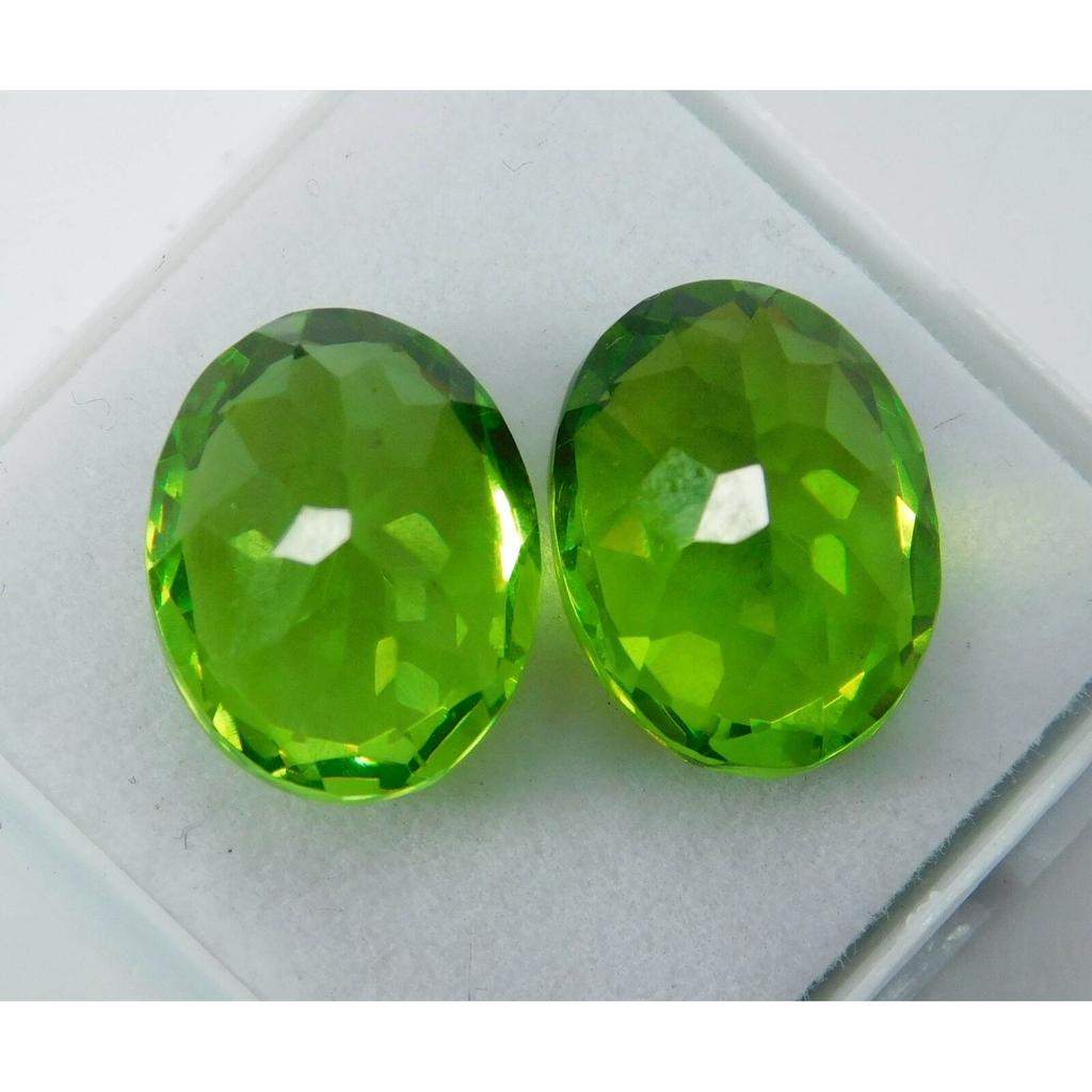 20.20 Ct Natural PERIDOT Faceted   Amazing Gems Green OVAL CUT Pair