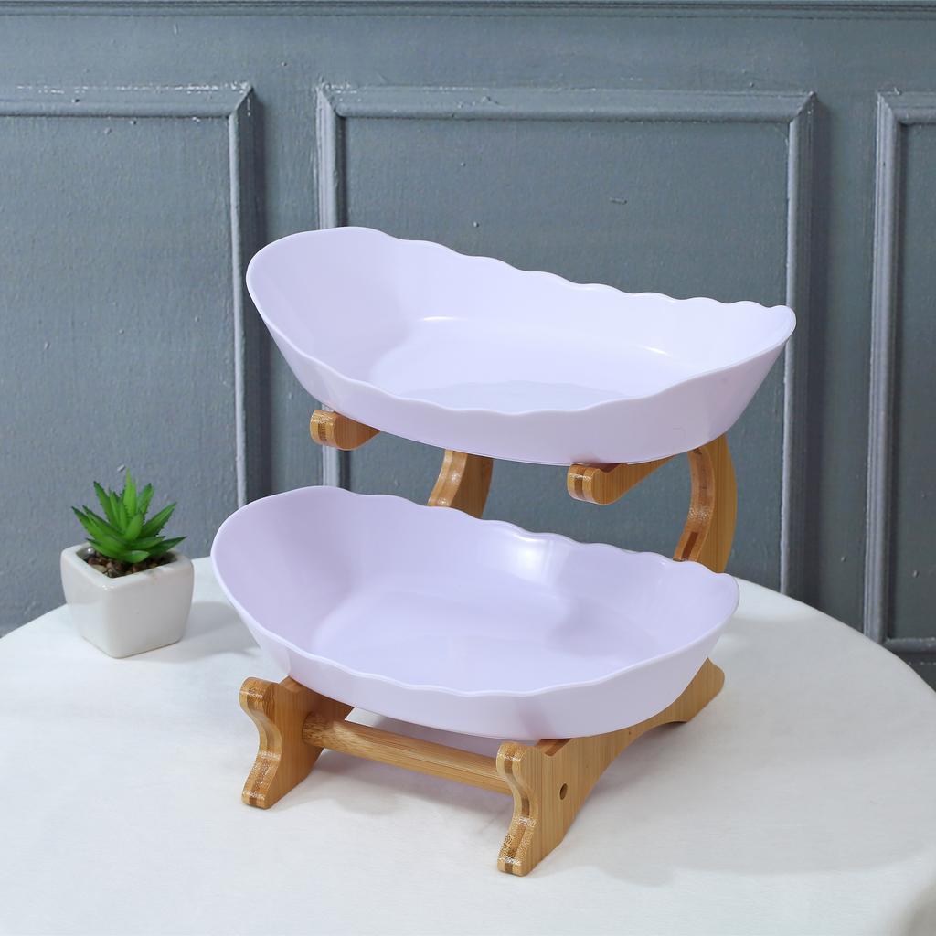 2/3 Layer Fruit Plate Home Living Room Plastic Snack Dish Creative Modern Dried Fruit Basket Candy Dish Cake Stand Salad Bowl