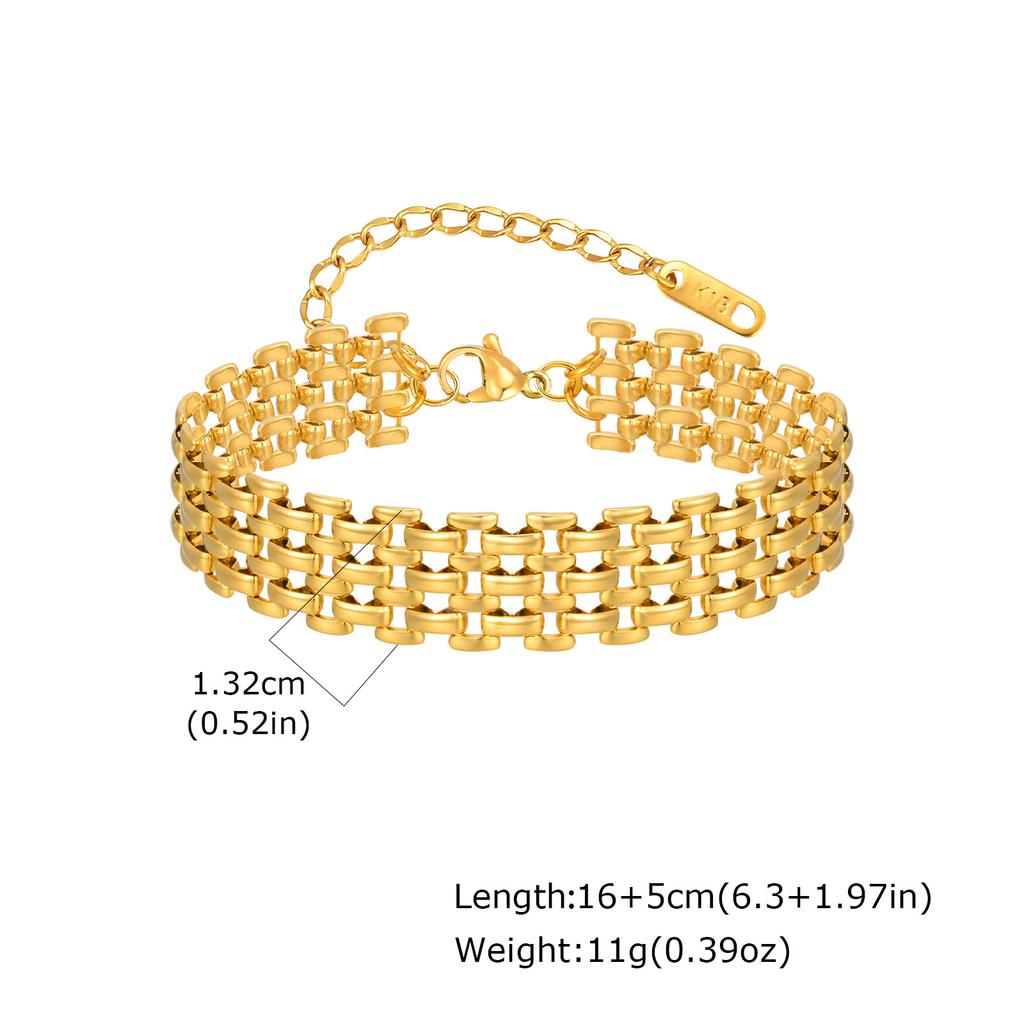Vnox Gold Color Women's Strap Chain Bracelets, Stainless Steel Bohemia Multi Layer Link Wristband, Attractive Jewelry Gifts