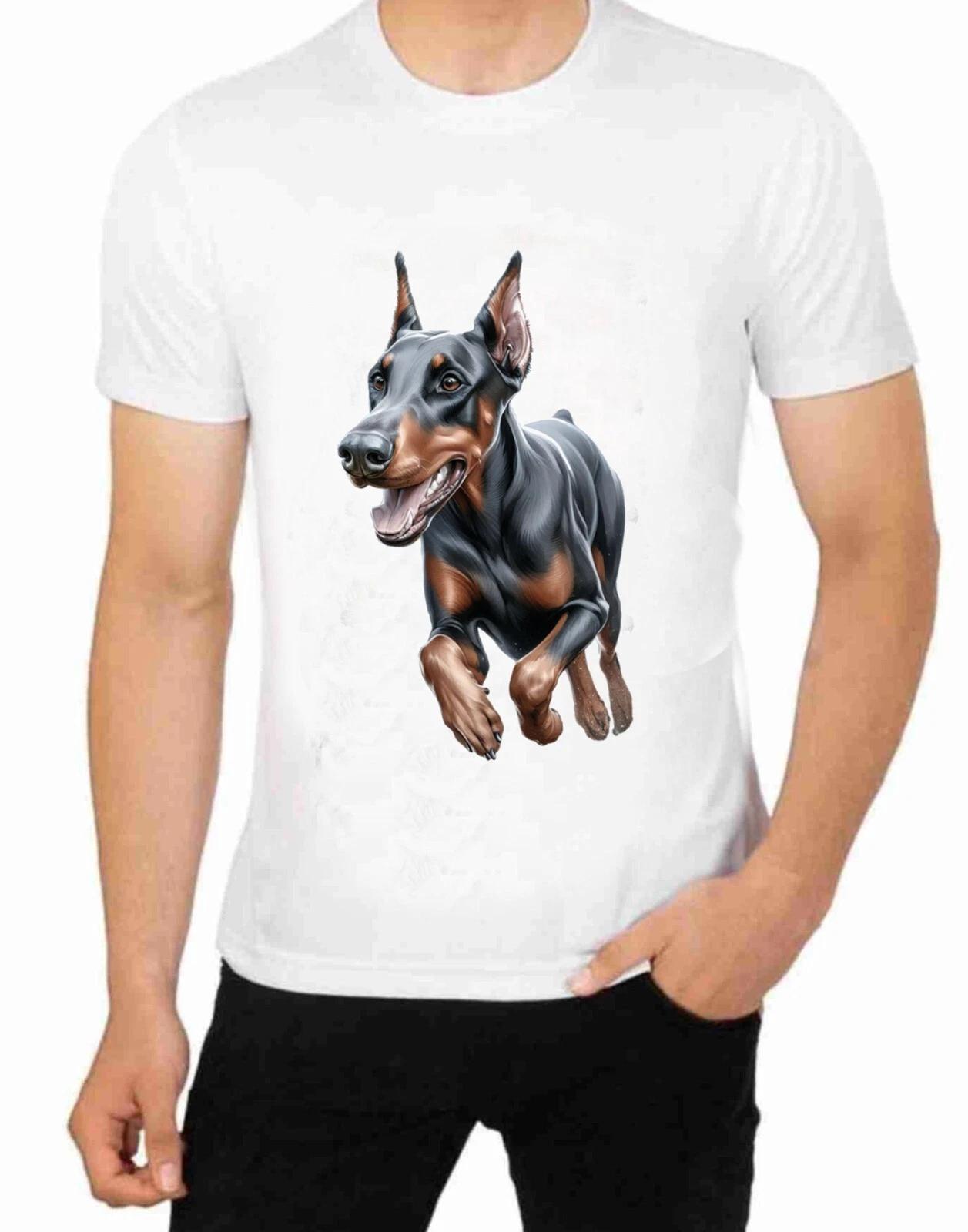 Doberman Pincher Dog T-Shirt for Men Apparel Short Sleeve Clothing XL