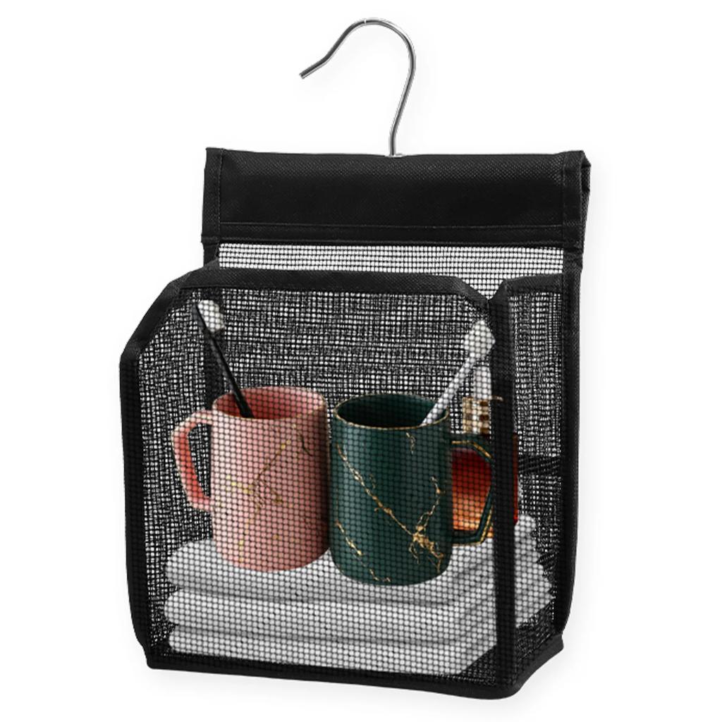 Hanging Toiletry Bag PVC Mesh Hanging Bag Portable Quick Drying Shower Storage Bag Wall mounted Cosmetics Toiletries Organizer