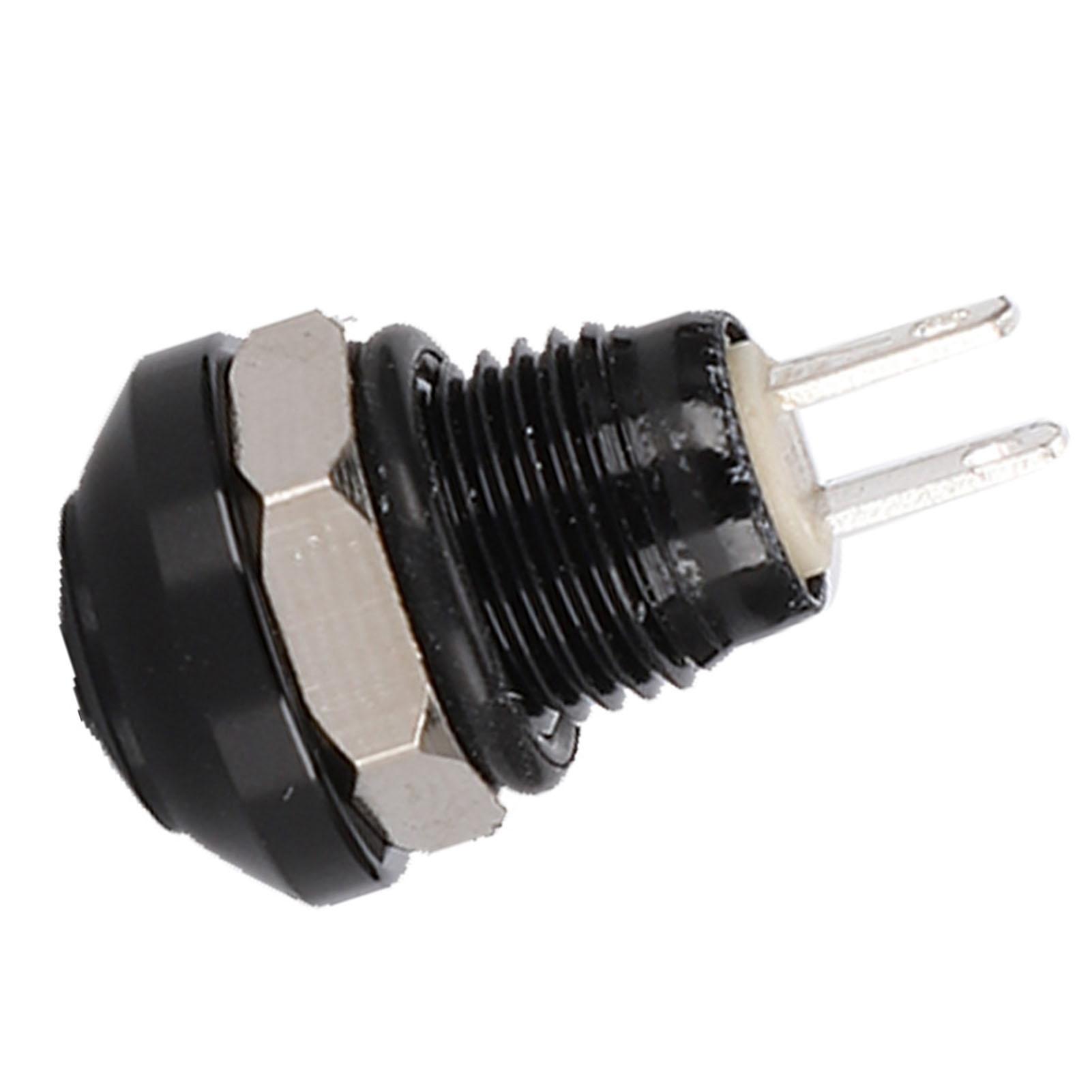 1A 24V 8mm Мини Водонепроницаемый Автомобильный Кнопочный Выключатель Питания Цинк Алюминиевый Сплав Black чёрный