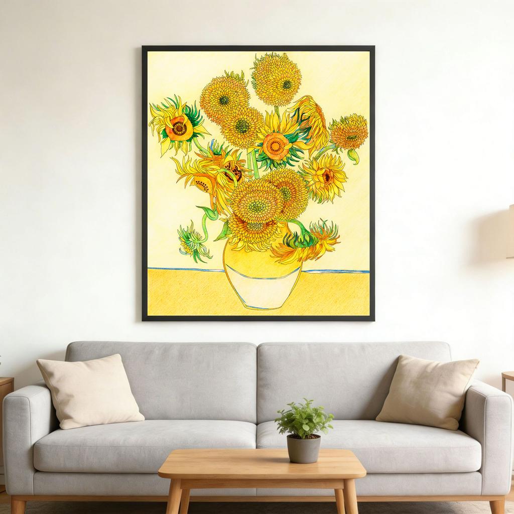 Van Gogh Classic Art Prints Abstract Sunflowers Poster Classic Art Decorative Paintings Bedroom Hallway Home Decor