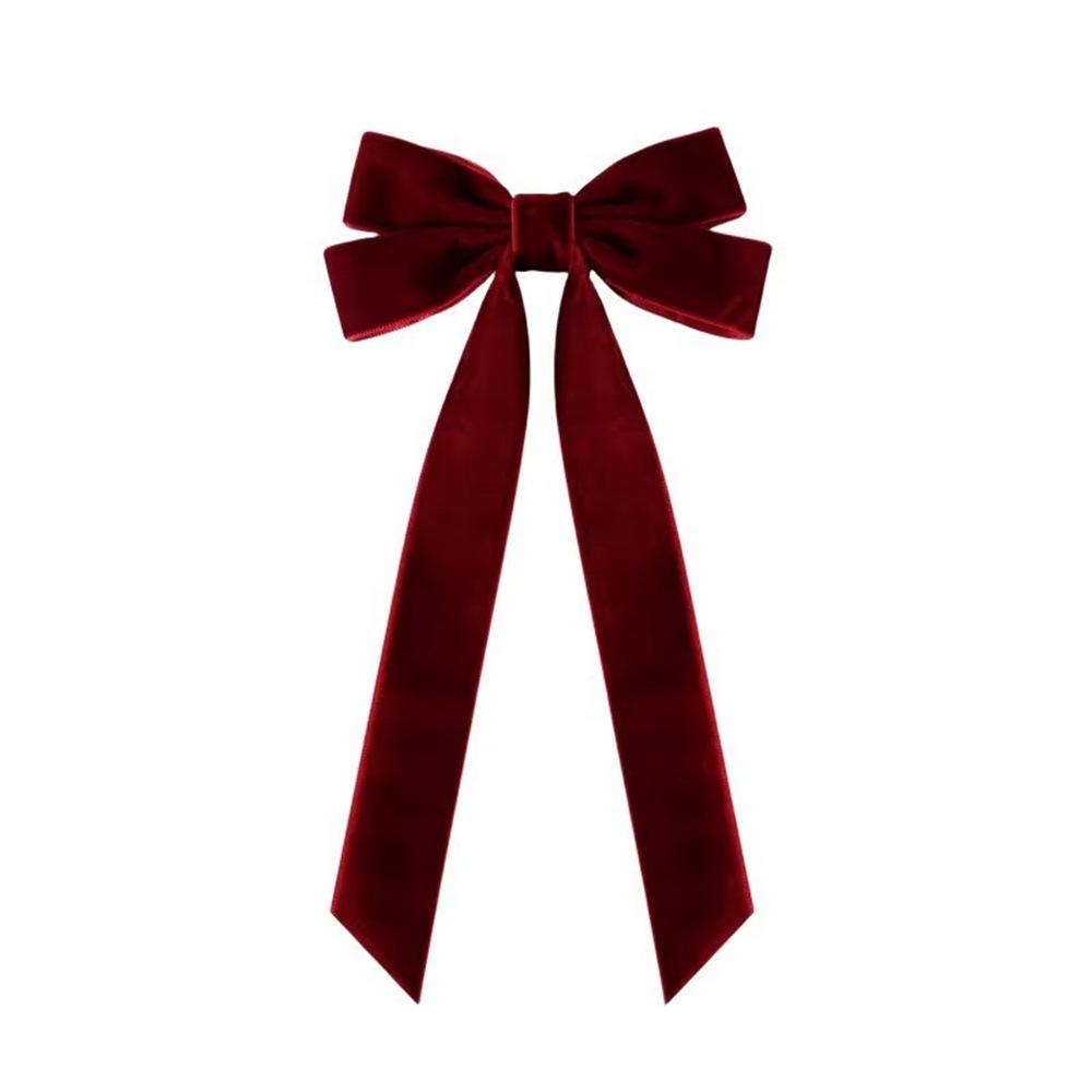 Winter Velvet Belt Double Bow Hairpin Hair Accessories Fashionable and Simple Versatile Princess Duck Bill Clip Hairpin