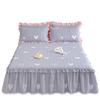 Thickened Pure Cotton Padded Bed Skirt Bedspread Cotton Padded Ruffle Edge Protection Non-slip Pillowcase Bedspread Cover