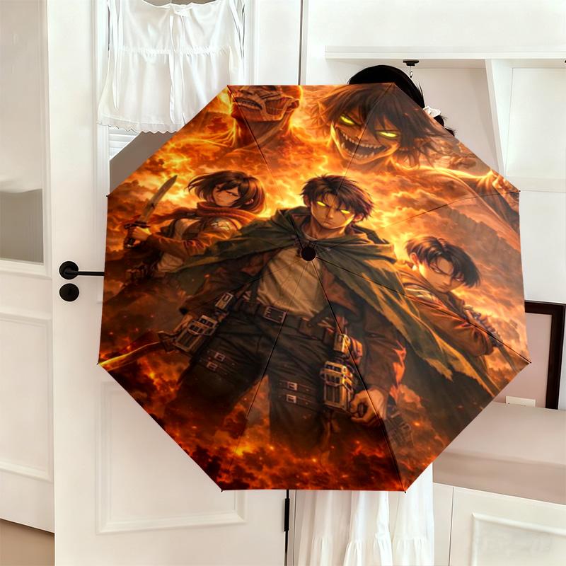 1PC Attack Titan Automatic Umbrella - Suitable Travel Outdoor Portable Umbrella Birthday Gift Daily Essentials