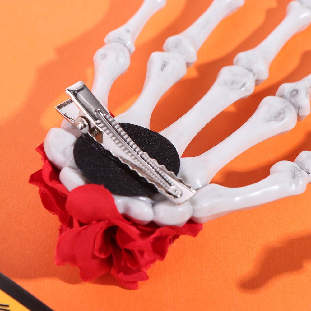 Flower Skeleton Hand Rose Hairpin Cloth Halloween Headwear  Ghost Festival Supplies
