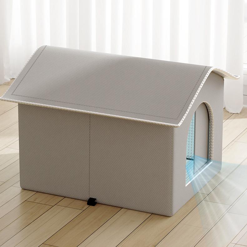 Casa rinfrescante per animali domestici con impacchi di ghiaccio, letto climatizzato chiuso per tutte le stagioni per gatti e cani di piccola taglia