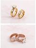 Kalon Japanese-Korean Minimalist Titanium Steel Couple Rings - 18K Gold Textured Diamond Wedding Bands