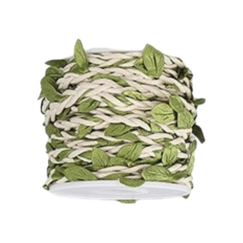 10M/Roll Boho Style Burlap Leaf Ribbon Natural Jute Rope Vine Simulation Vine  Gift Decoration