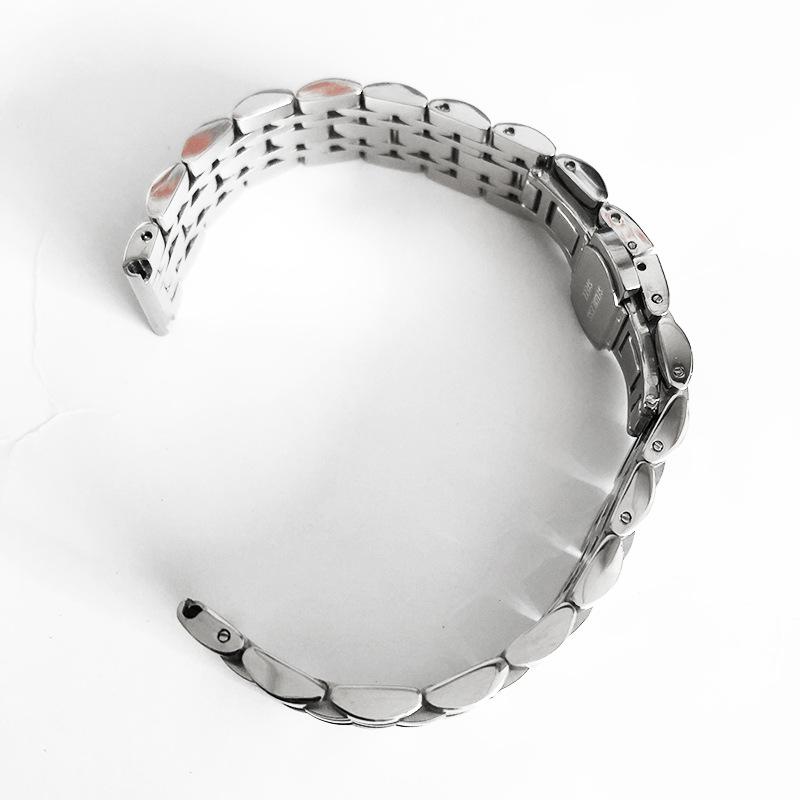 Replacement Strap for Women's Watch Stainless Steel Butterfly Clasp Solid Steel Band