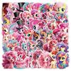 50 Cute Style Pink Pony Graffiti Stickers Mobile Suitcase Waterproof Decorative Stickers Children's Hand Account Stickers