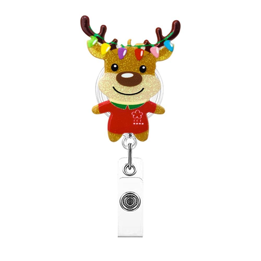 Snowman Elk Christmas Badge Reel Santa Claus ID Card Holder  Doctor Student