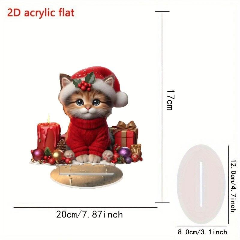 2D Acrylic Christmas Ornament for Holiday Tabletop Decor, Festive Home