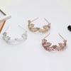 Baroque Style Wedding Party Headband Model Show Hairband with Leaves Headband