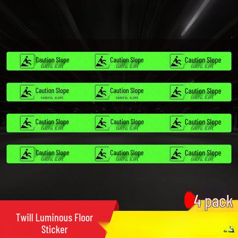 Glow-in-the-Dark Anti-Slip Safety Warning Decal for Slippery Floors