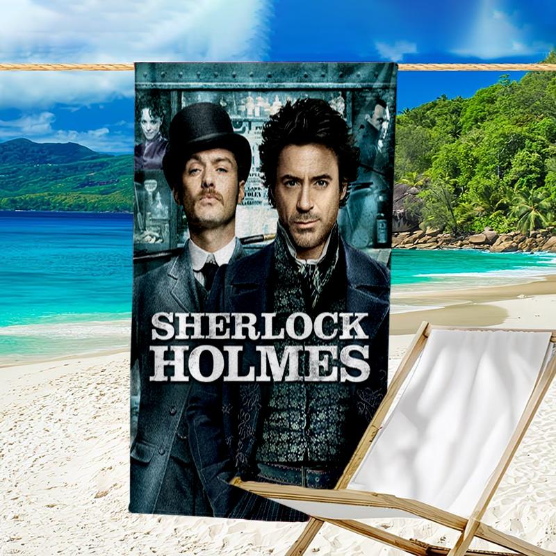 Ultra-Soft Beach Towel with Sherlock Holmes Theme,Ideal for Pool - Camping, Diving - Perfect Travel Essential, Vibrant Beach Towel.