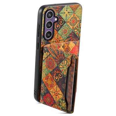 For Samsung Galaxy S24+ Case Pattern Print Card Slot Kickstand PU+TPU+PC Phone Cover