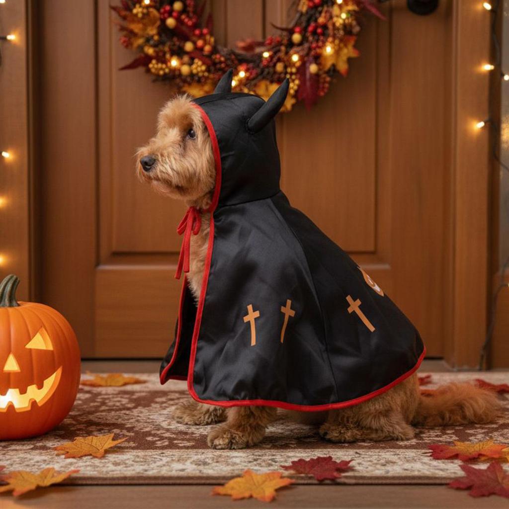 Halloween Pet Costume Funny Vampire Cloth Party Cosplay Dress Cosplay Supplies Black Red Vampire Party Costume Pet Accessories