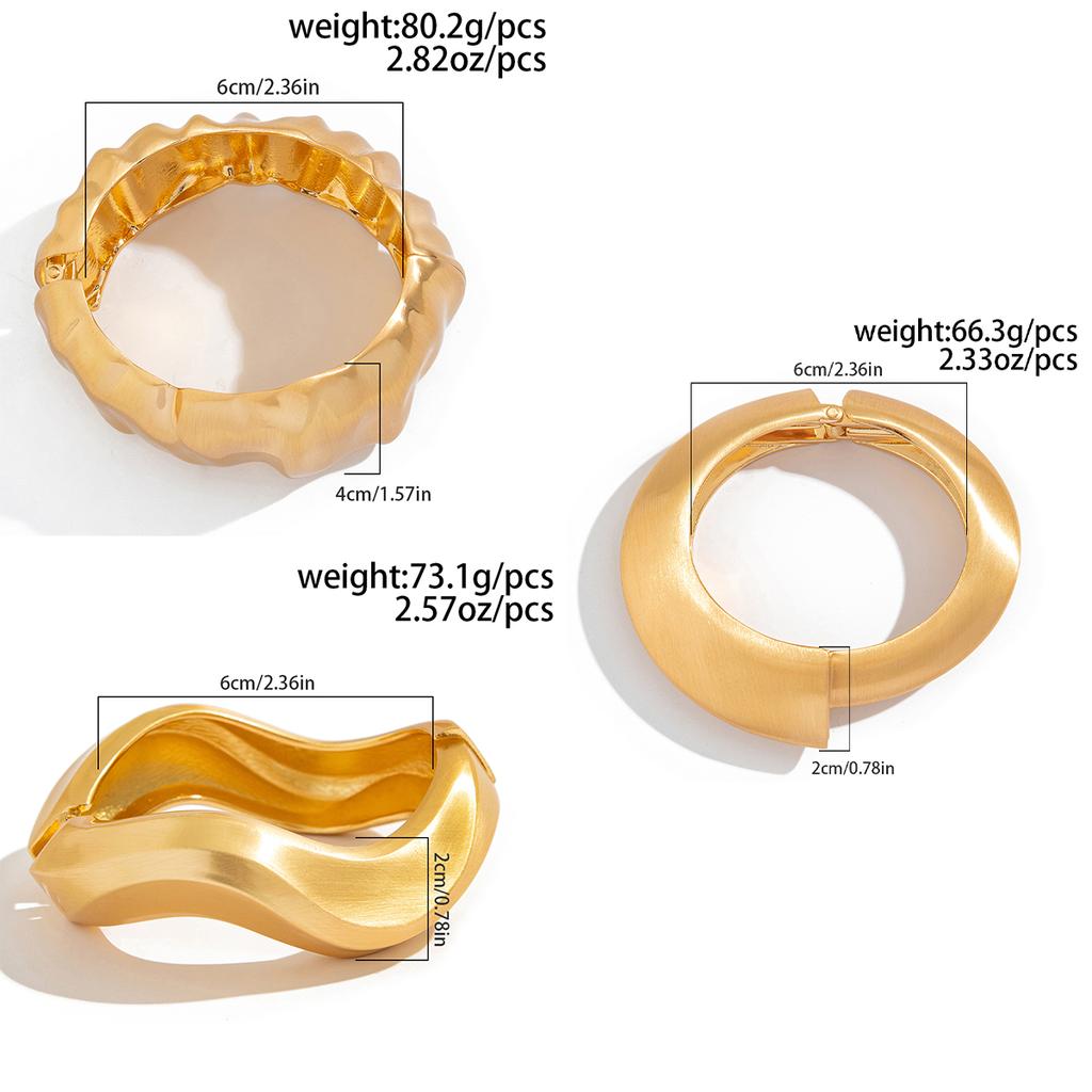 Ingemark Creative Punk Matte Metal Spring Bangles Women Hip Hop Geometric Chunky Bracelets Men Jewelry Pulseras New Yeart Gift